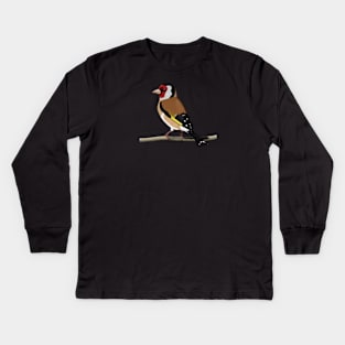 Goldfinch Bird Watching Birding Ornithologist Gift Kids Long Sleeve T-Shirt